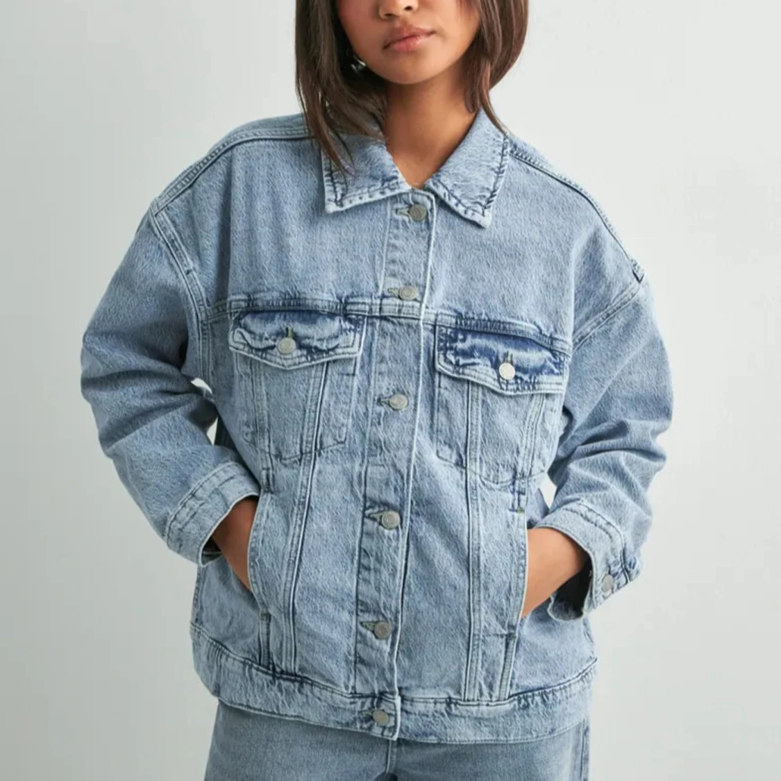 Denim oversized jeansjacka - 2