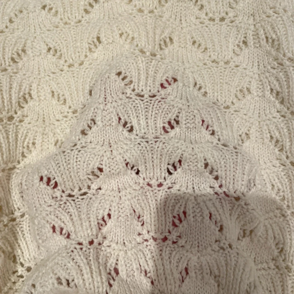 Vit croppad stickad tröja - 1