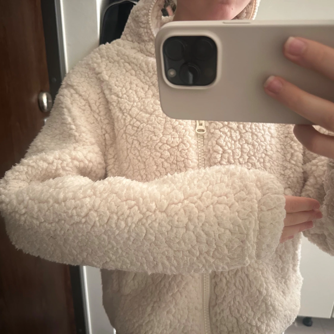 Beige teddyjacka  - 2