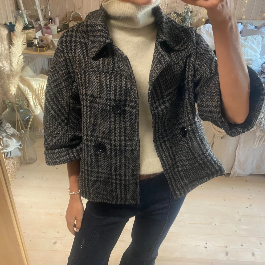 Rutig trekvartsärmad 