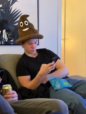 Bajs hatt - Brun huvudbonad perfekt till toa besök och annat liknande