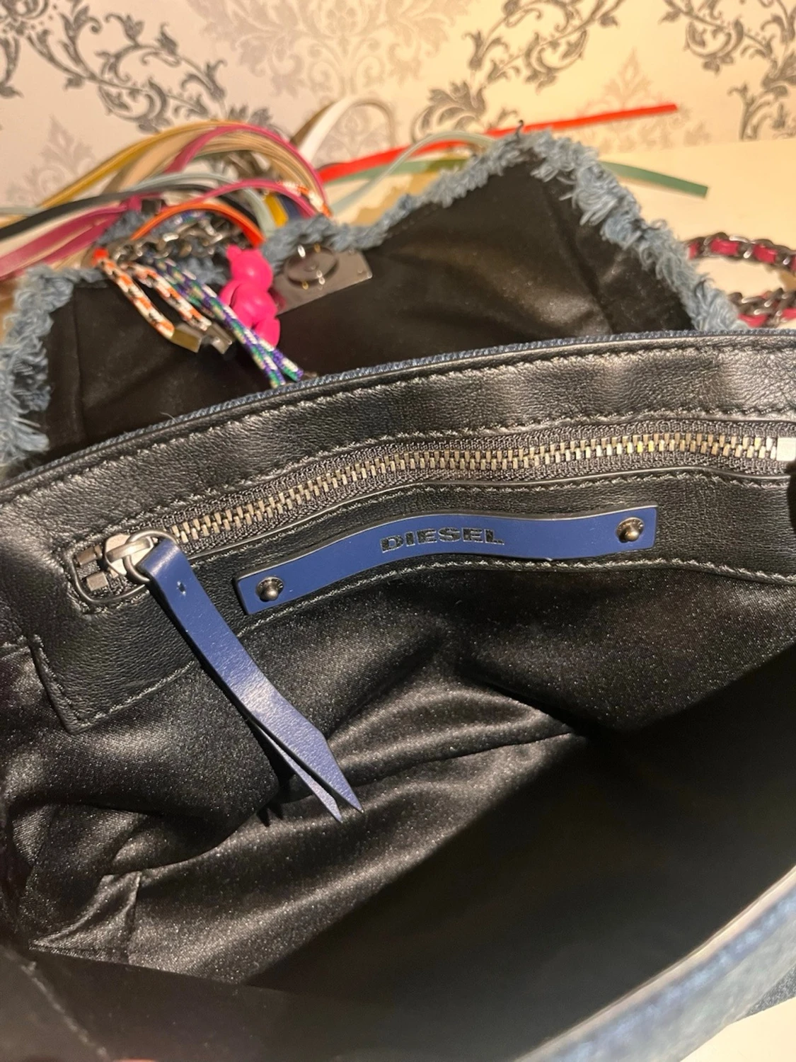 Blå ryggsäck med fransar från Diesel - 2