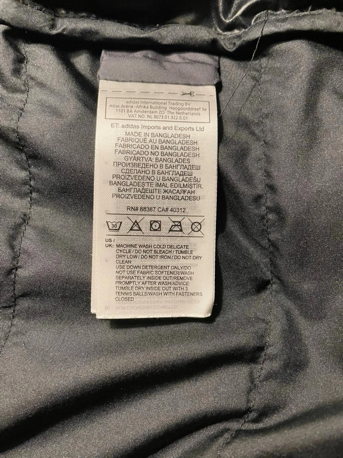 Svart pufferjacka från Adidas, M - 3