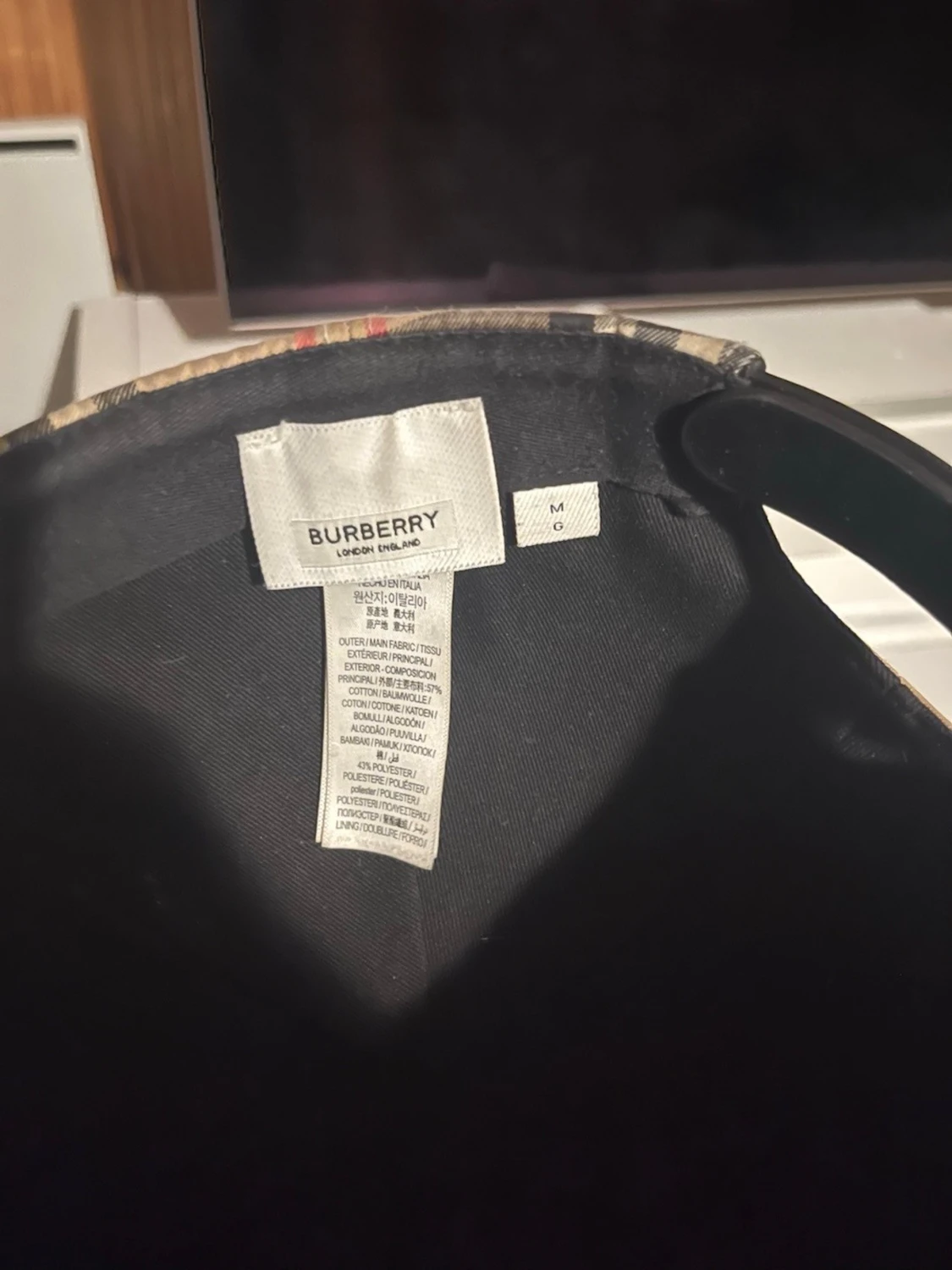 Burberry beige rutmönstrad keps - 4