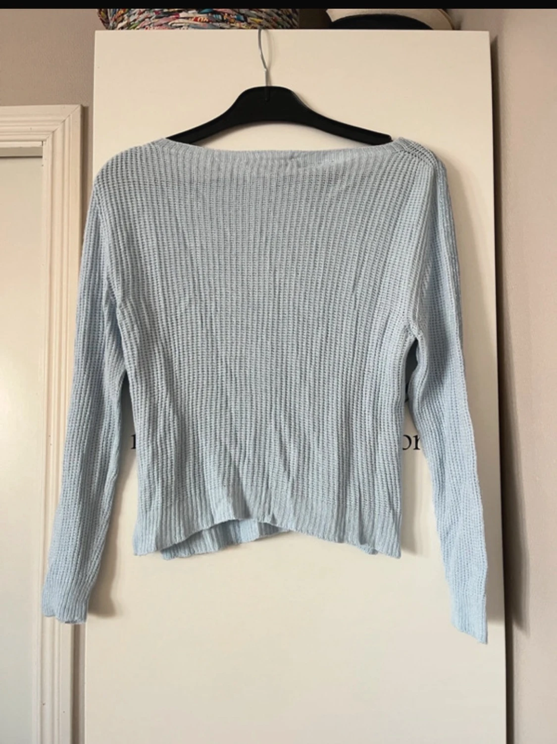 Ljusblå stickad tröja  - 6