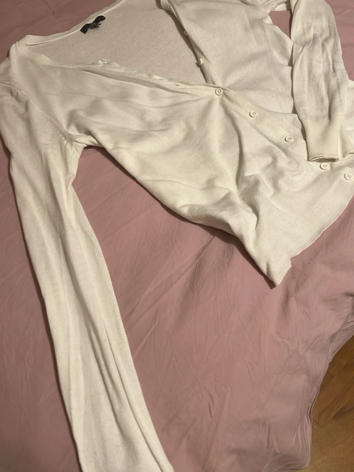 Vit basic kofta med knappar - 3