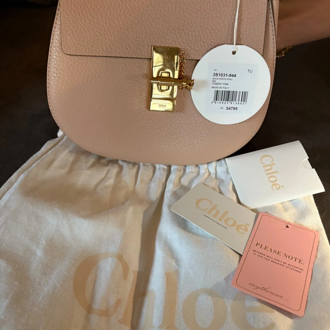 Chloé axelväska i ljusrosa skinn