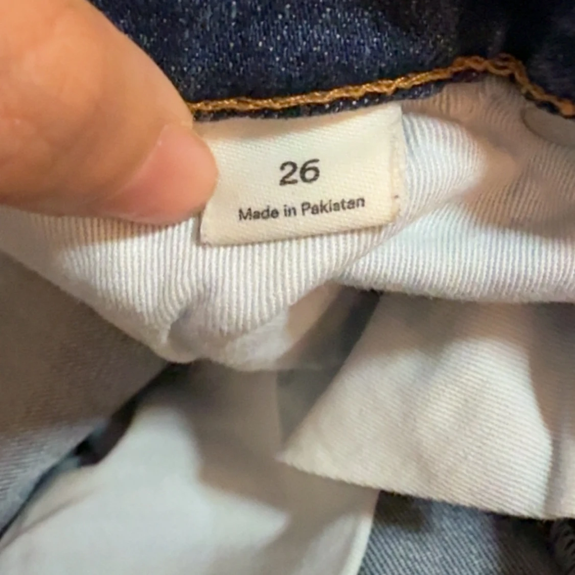 Blå zebramönstrade jeans från Monki - 1