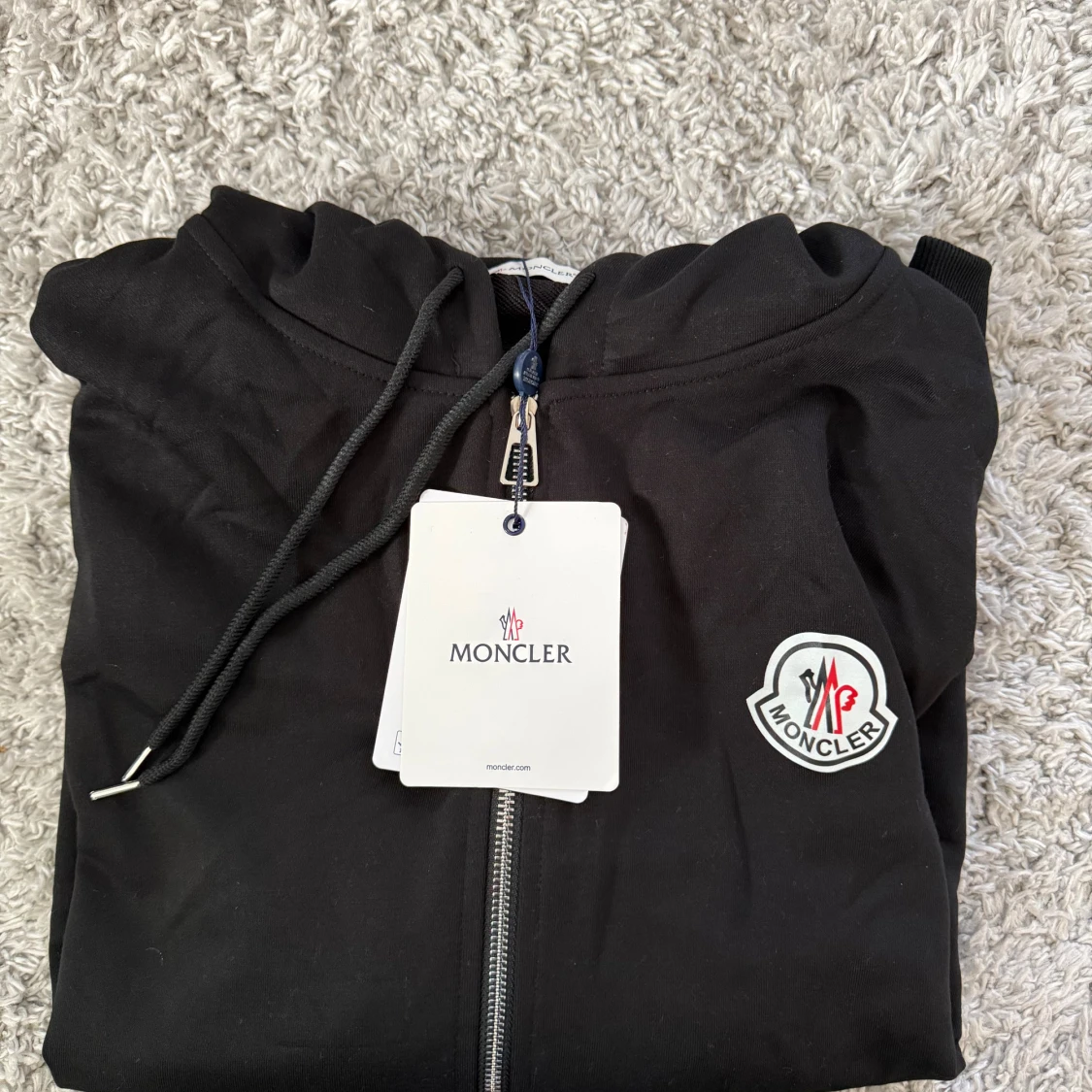 Svart Moncler hoodie med dragkedja - 3