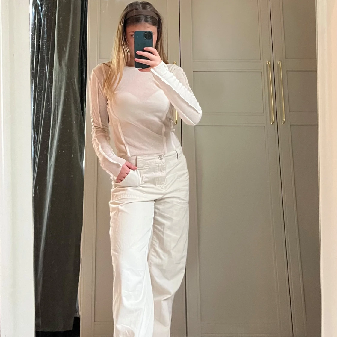 Off-white långärmad meshtröja - 2