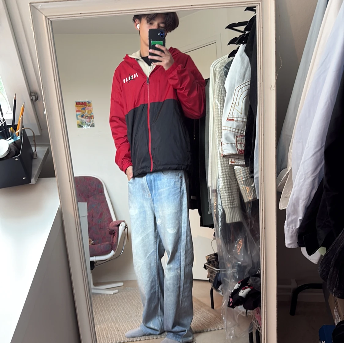 Röd och svart Jordan vindjacka - 3