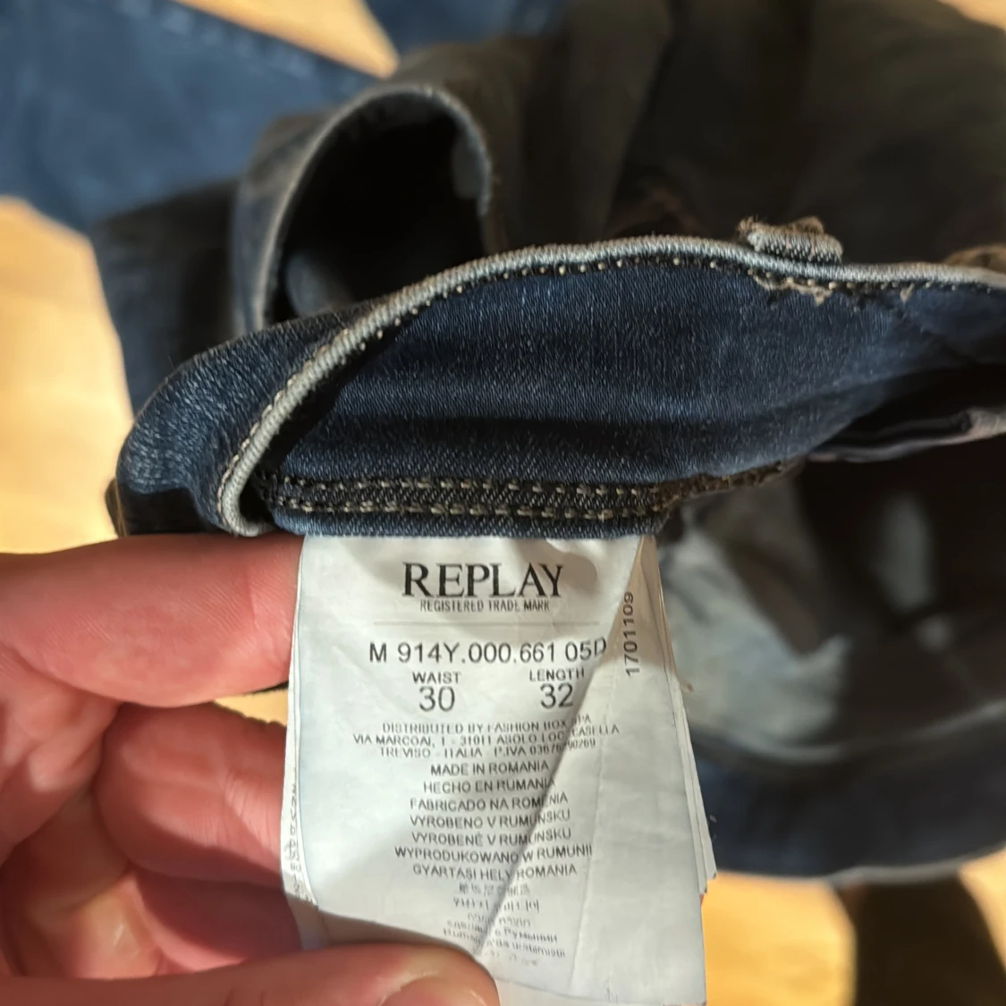 Blå Replay jeans, midwaist, storlek 30/32 - 3