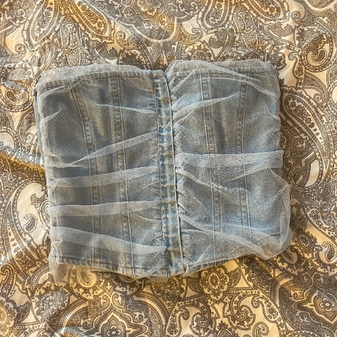 weekday next mesh denim top - 90