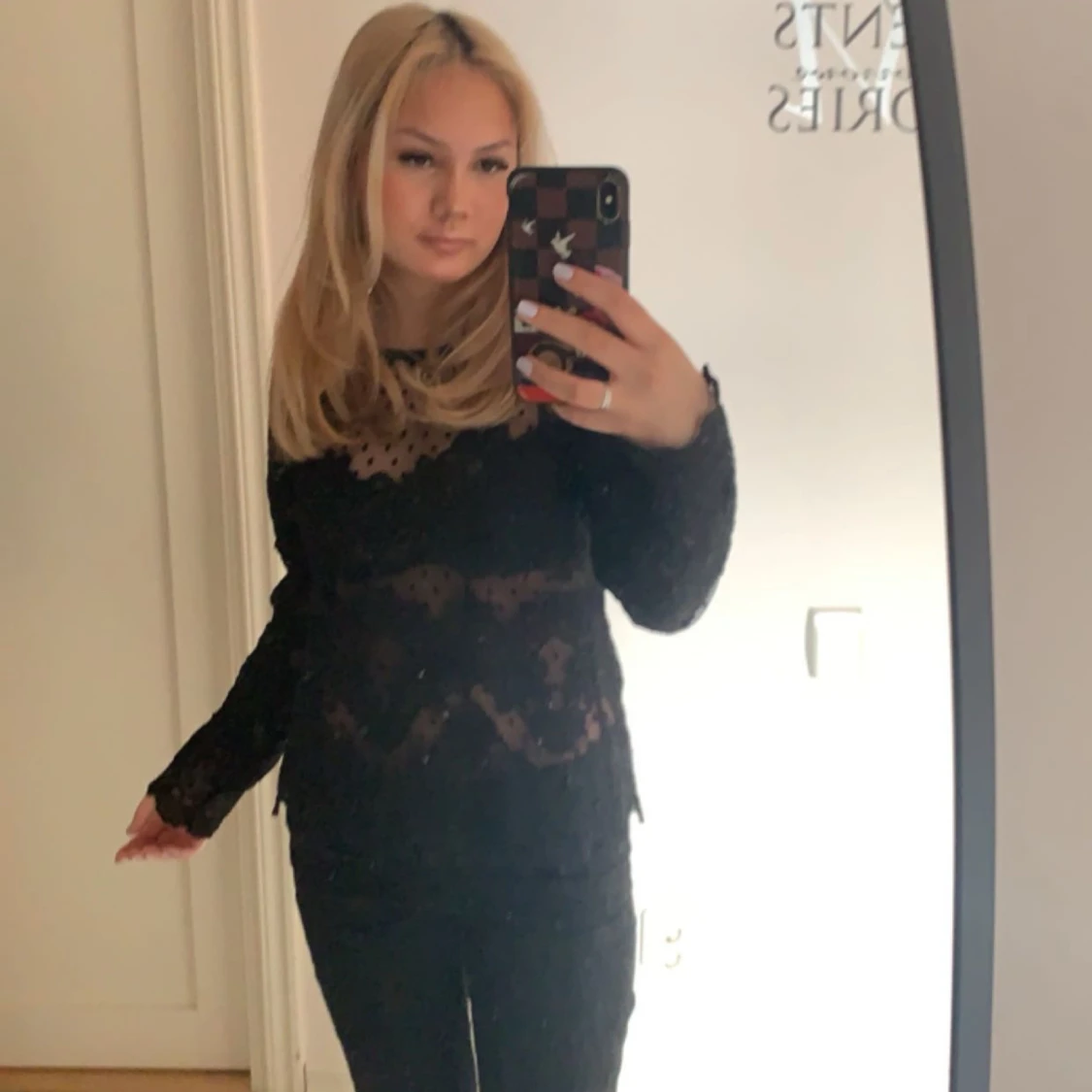 Svart spets tröja - 90