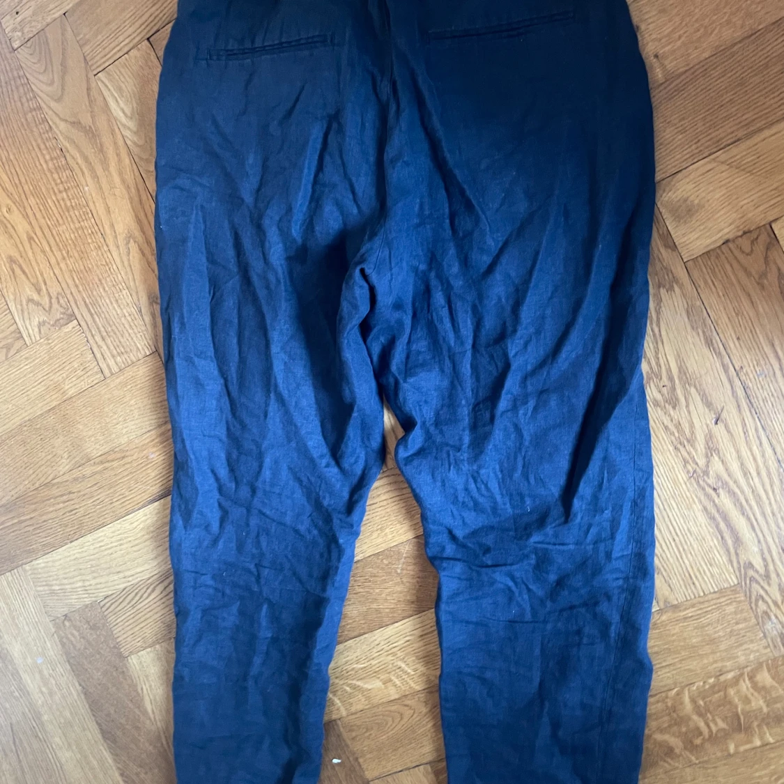 Navy linnebyxor 100% linne - 90