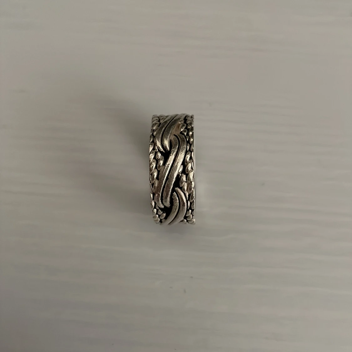 Silverring med flätat mönster - 92