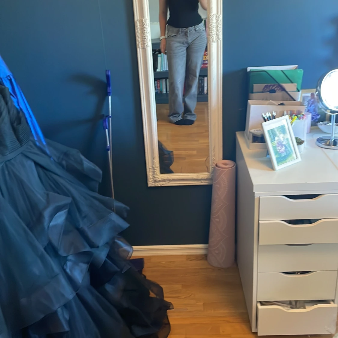 Gråa lågmidjade jeans - 92