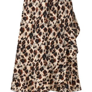 Leopard kjol - Leopardmönstrad midikjol i omlott, sparsamt använd 