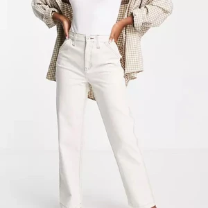 Vita/off-white cargobyxor - Stenfärgade cargobyxor från ASOS, helt nya/oanvända