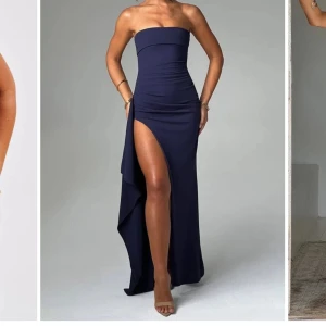 Balklänning - Detta är en fin balklänning i färgen marinblå! Endast använd i 3 timmar, och säljs för att jag inte kommer att få någon mer användning av den. Kontakta mig om ni skulle vilja ha mer bilder🥰