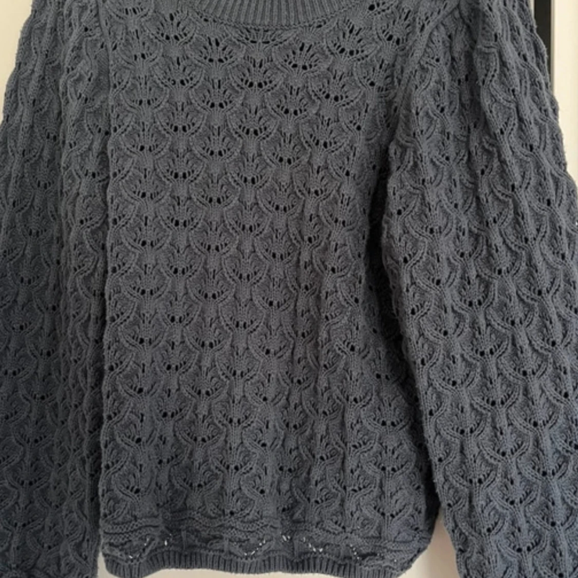 Trekvartsärmad virkad tröja  - 90