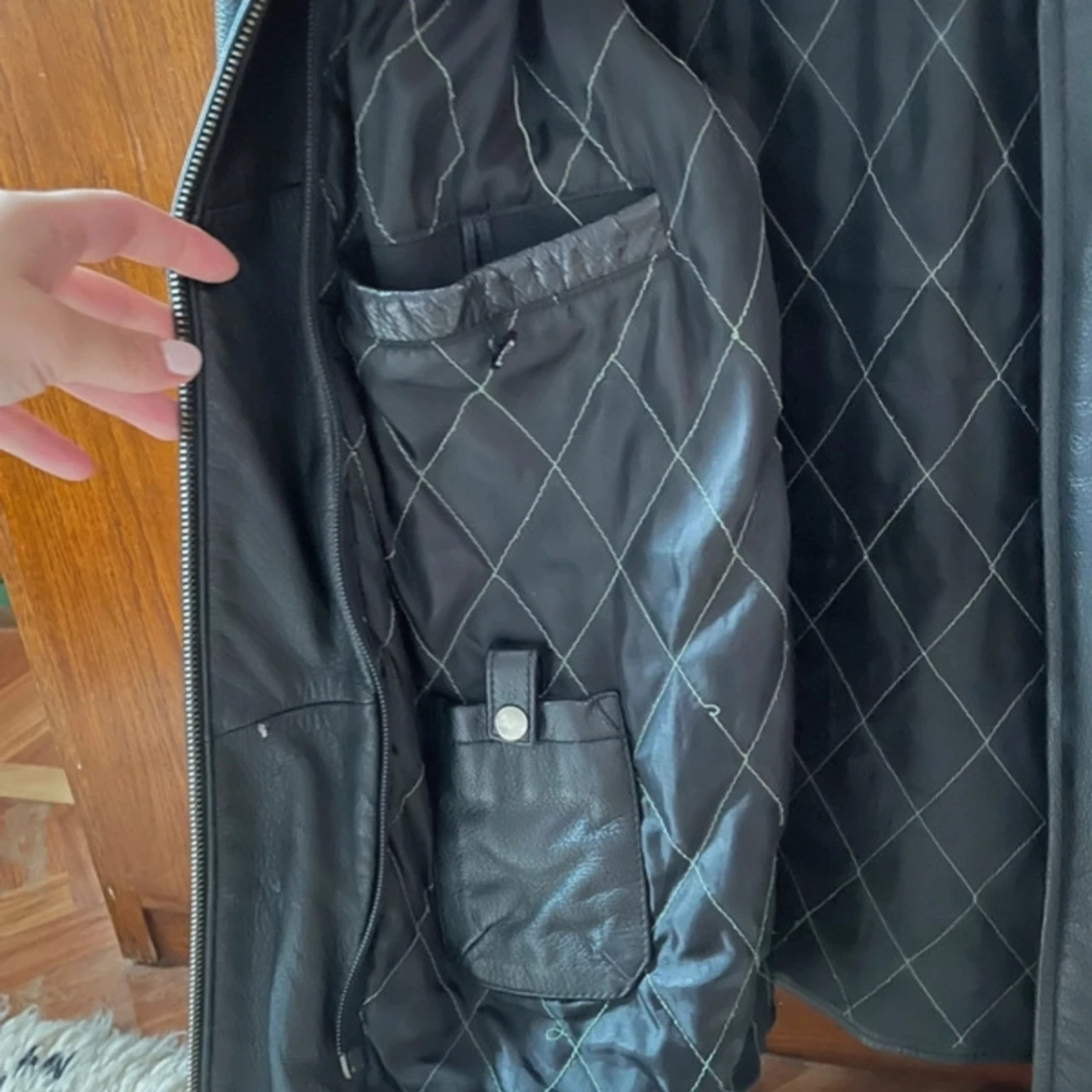 Vintage skinnjacka oversized/biker - 92