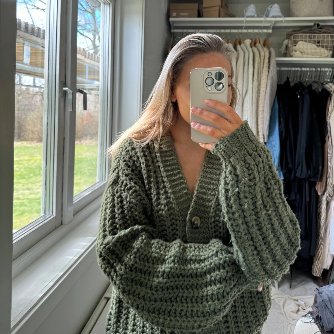 Grön stickad kofta Noisy may xs - 93