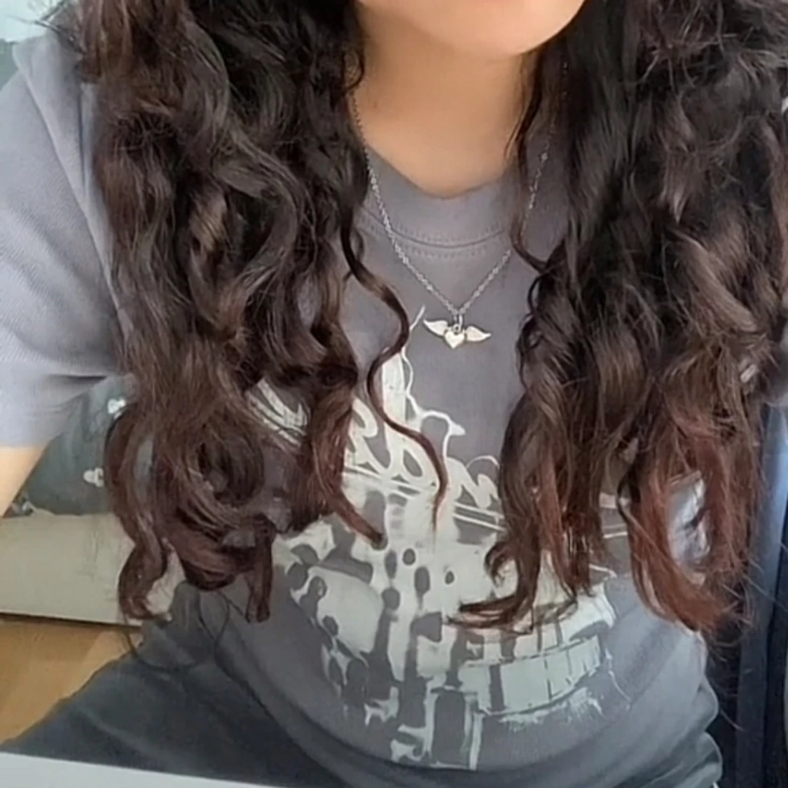 Y2k h&m grå tshirt - 90