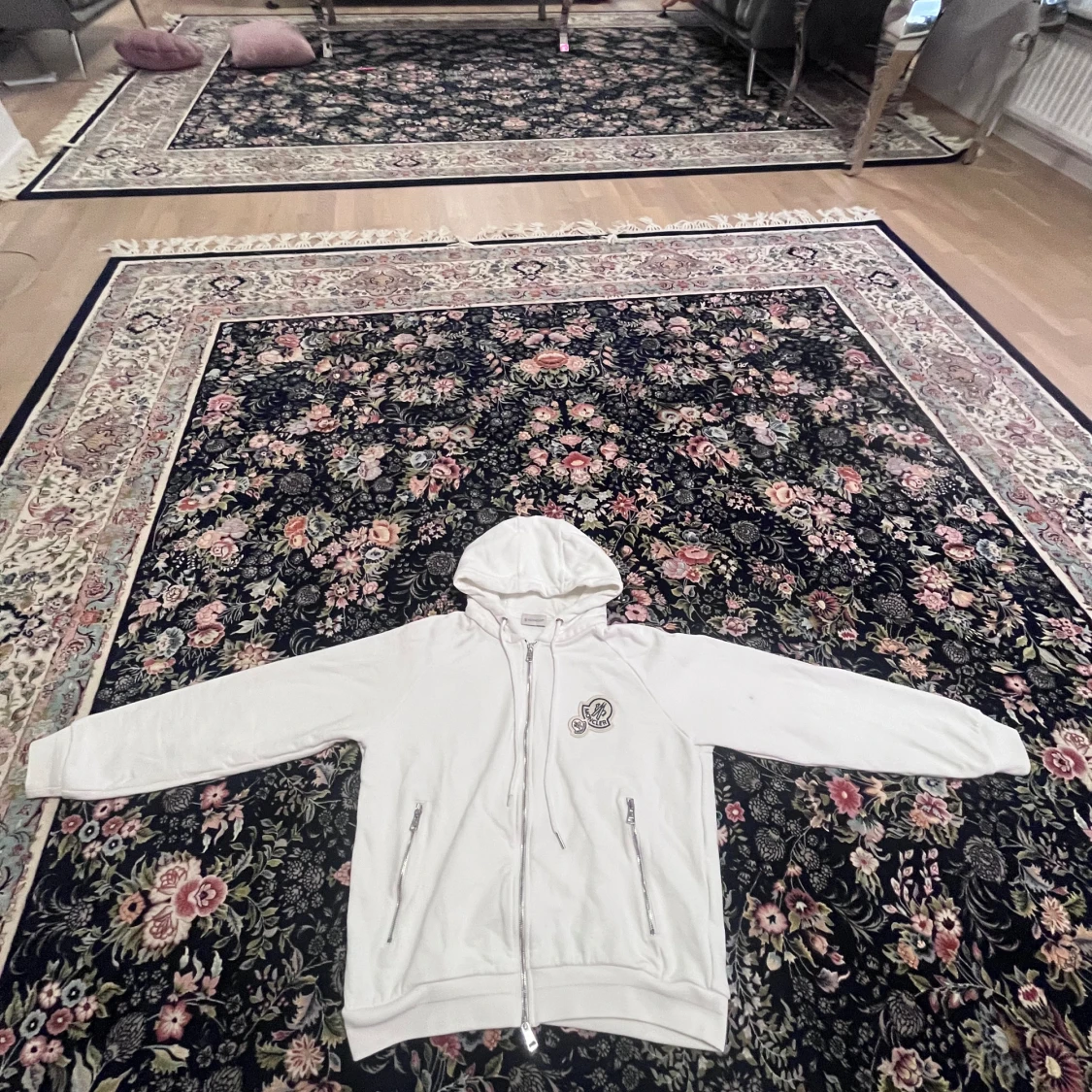 Moncler Double Logo Zip Up Hoodie