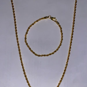 Guld cordell set - Guld cordell halsband och armband. Halsband 50cm & armband 20cm