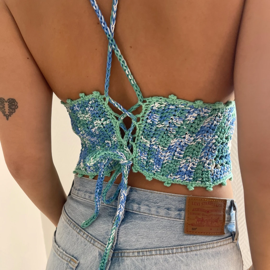 Virkad grön blå topp - 92