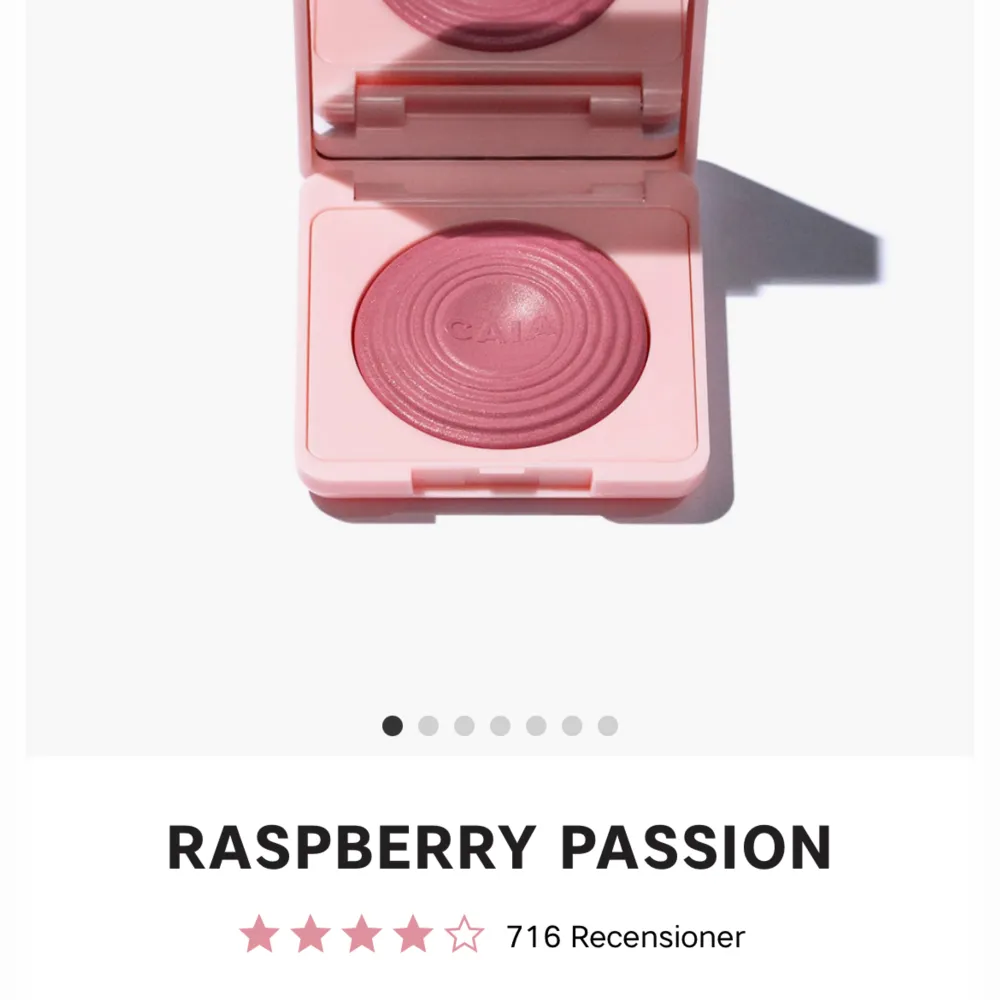 Säljer denna otroligt fina blush från caia i nyansen raspberry passion. Den kommer dessvärre inte till så mycket användning. Använt fåtal gånger. Övrigt.