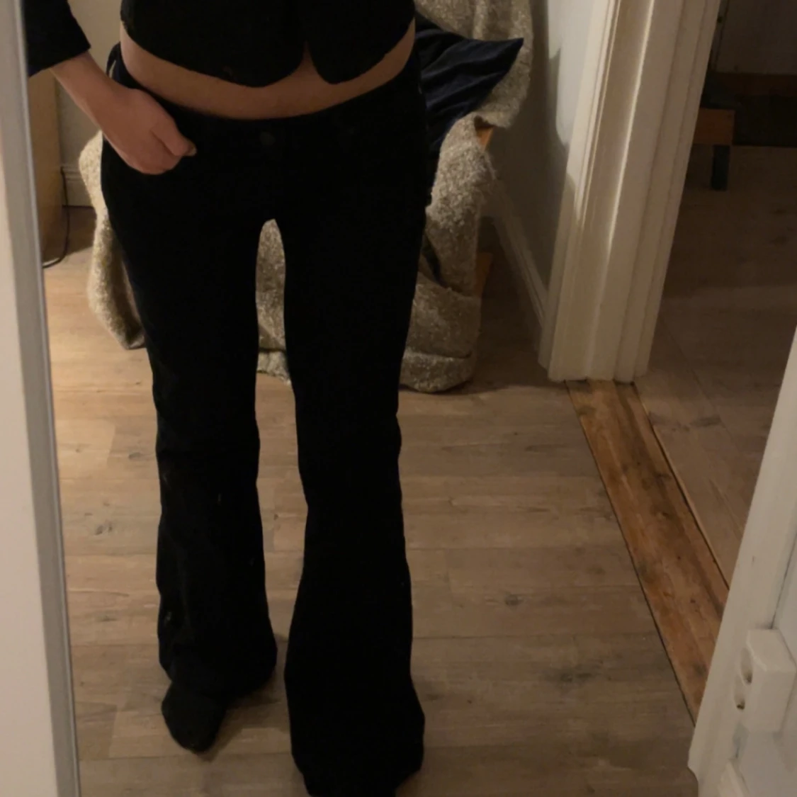 Lågmidjade svarta jeans - 90