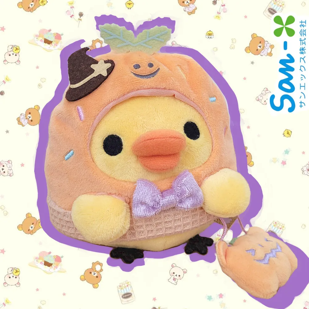 Rilakkumas bästis Kiiroitori Magical Pumpkin Halloween 2023 Plushie🎃🌱san- x officiel importerad från Japan🇯🇵 Mått: 12 x 11 x 10 cm. Övrigt.