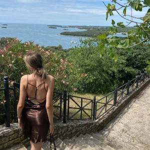 Brun satin klänning - Bra skick, söt