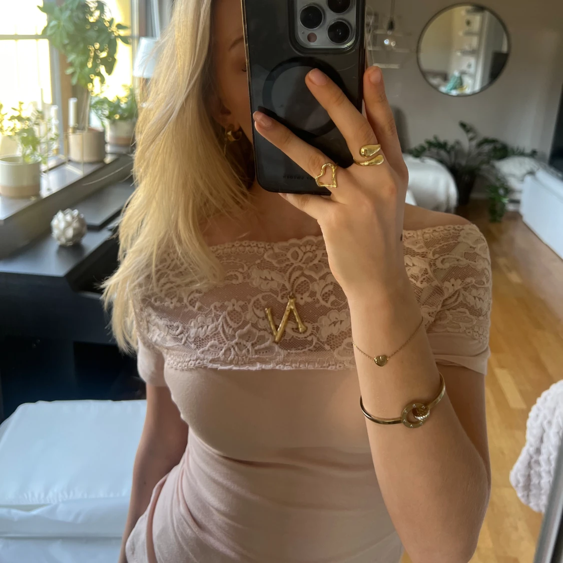 Rosa spets topp  - 91