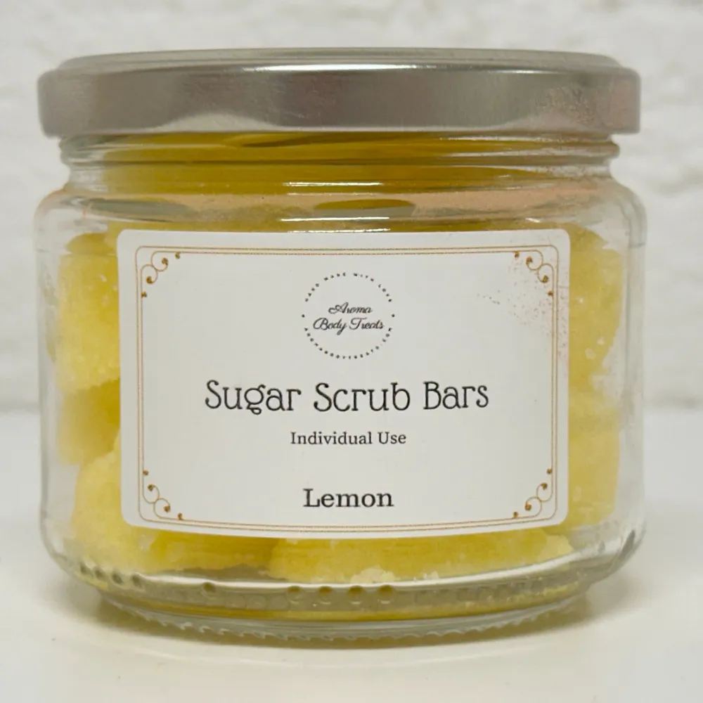 All freshly Hand Made! Yellow Sugar Scrub Bars are infused with Pure Essential oil of Lemon. Each bar is for individual use, it is both a moisturising soap and a scrub, leaving your whole body clean and exfoliated at the same time!. Övrigt.