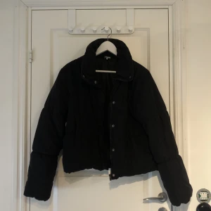 Svart Vinterjacka från Monki - En svart vinterjacka från Monki i storlek L, köpt på second hand så använd men väldigt fin i kvaliten. Sitter väldigt bra och fint på mig som är S eller M, lite oversized men snyggt. För mer bilder skicka meddelande. 