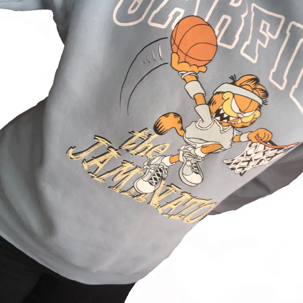 Säljer min Garfield sweatshirt från hm. Har växt ut den och har fortfarande inga  fläckar eller hål. Flisen på insidan är inte lika fin som när jag köpte den. Men forfarande bra kvalite. Kommentera eller Medela om du har frågor.☺️❤️. Tröjor & Koftor.