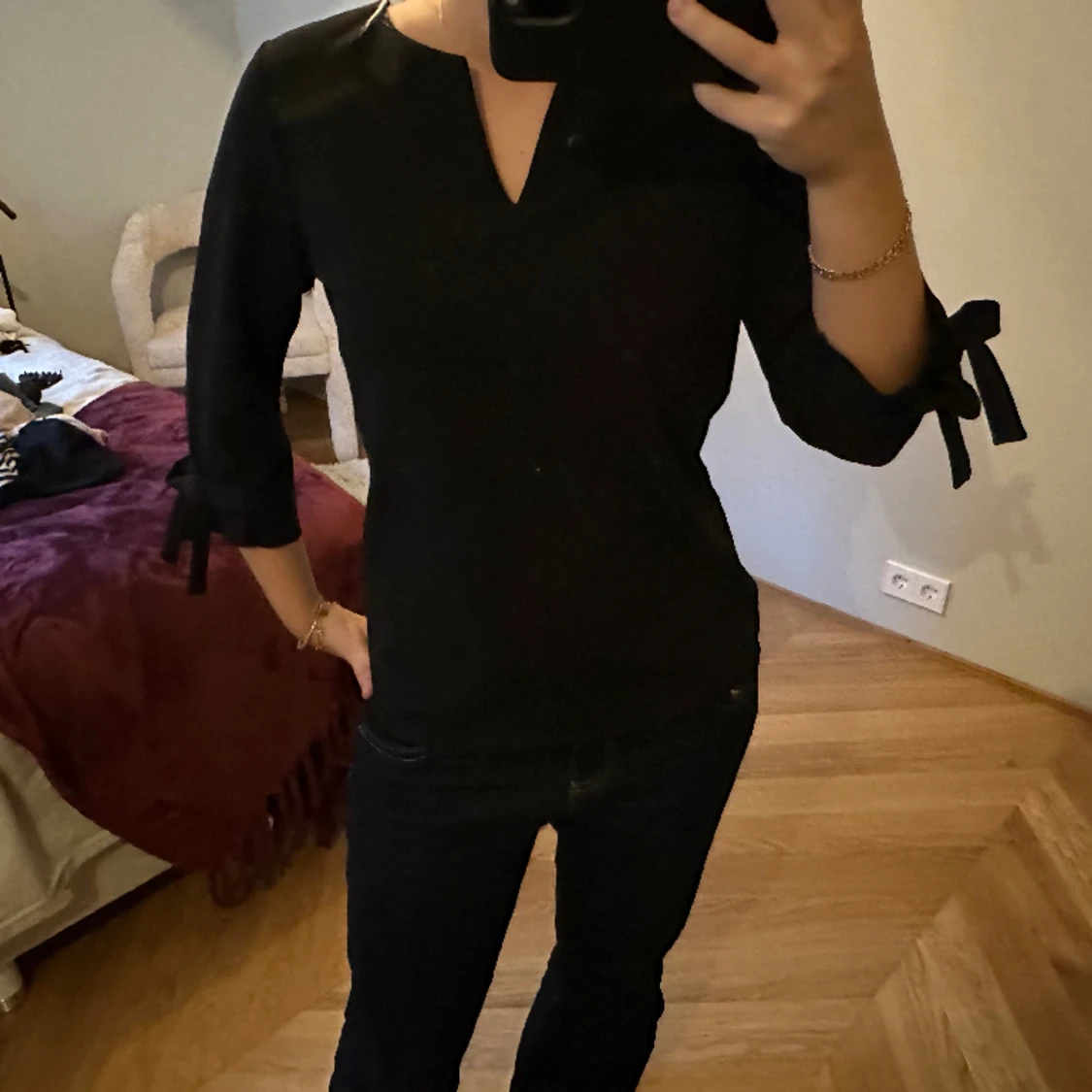 Trekvartsärmad blus