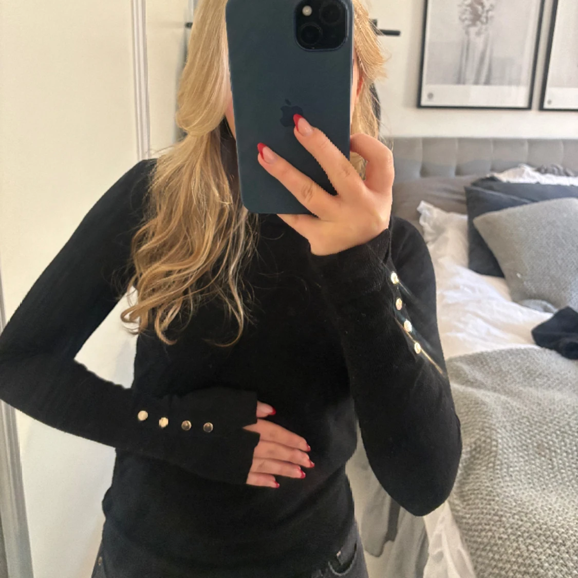 Svart stickad zara tröja