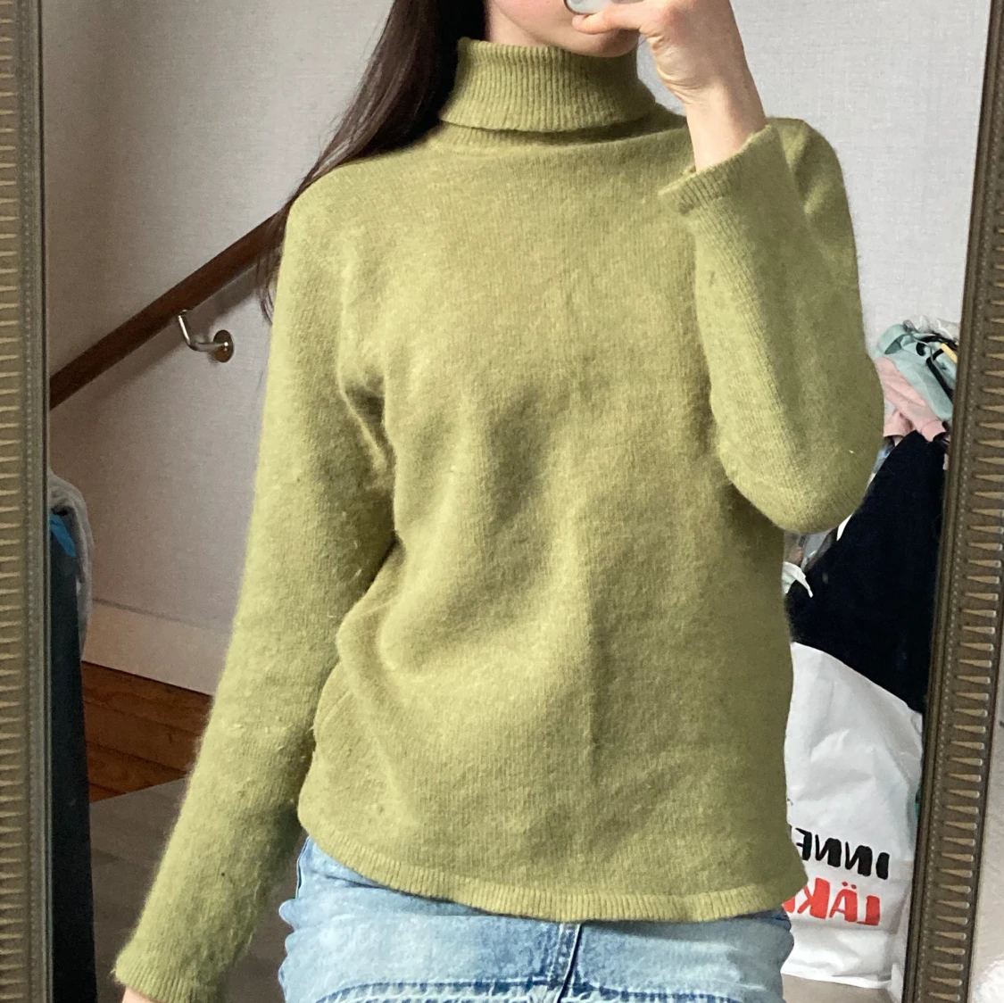 Grön stickad tröja - 91