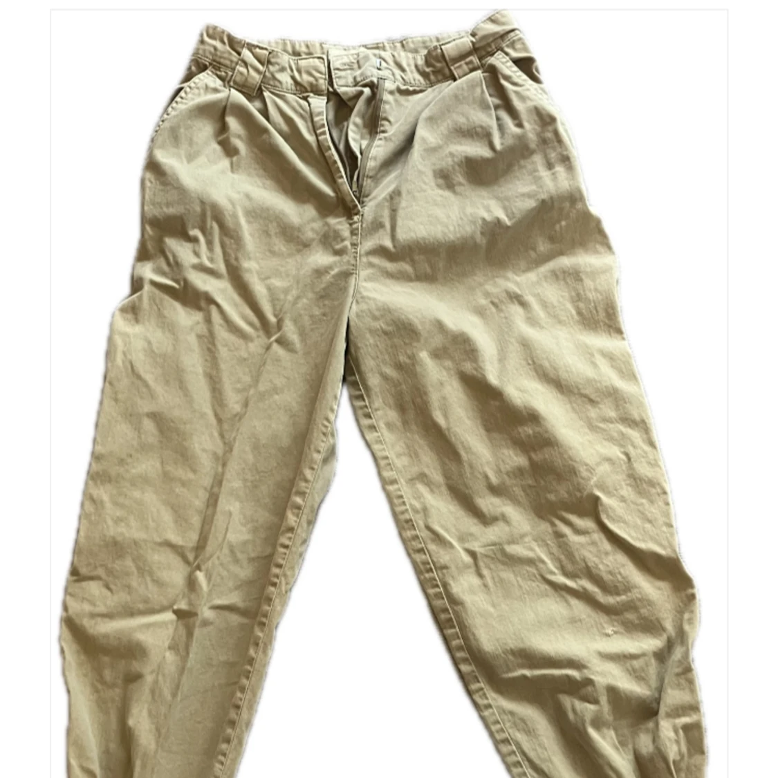 High rise beiga byxor