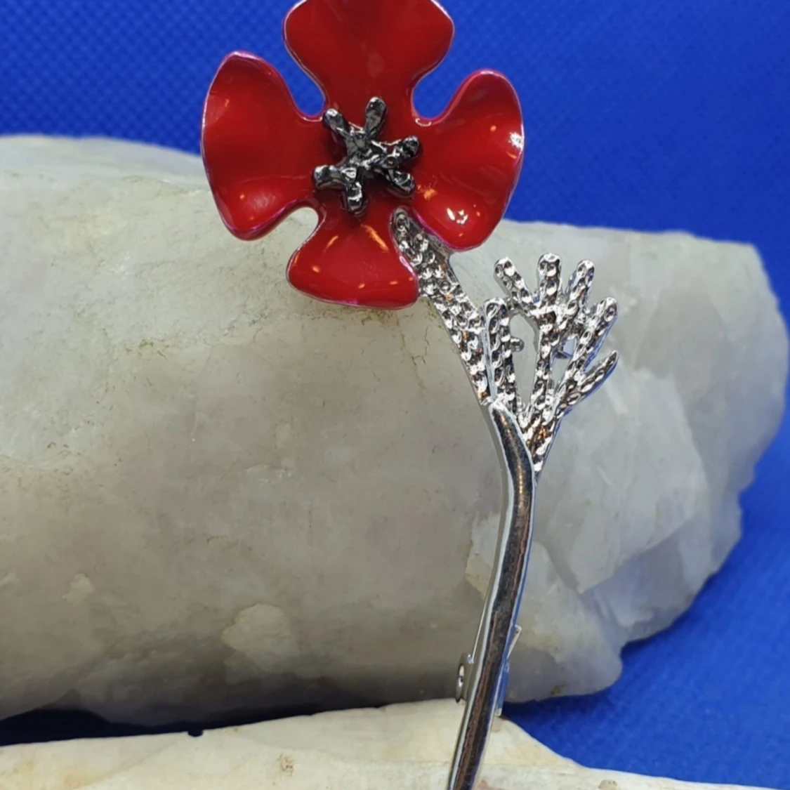 Brosch - Röd Vallmo (ny design) - 90