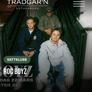 Roc boyz biljetter säljes - Säljer 4 biljetter till roc boyz 22 mars trädgårn Göteborg🥳🥳 pris kan diskuteras😍