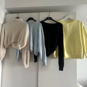 4 tröjor som säljs ihop från lager 157 och shein - Rensar garderoben och säljer dessa tillsammans då de inte kommer till användning.  Två sweatshirts En stickad kofta  En stickad croppad polo 