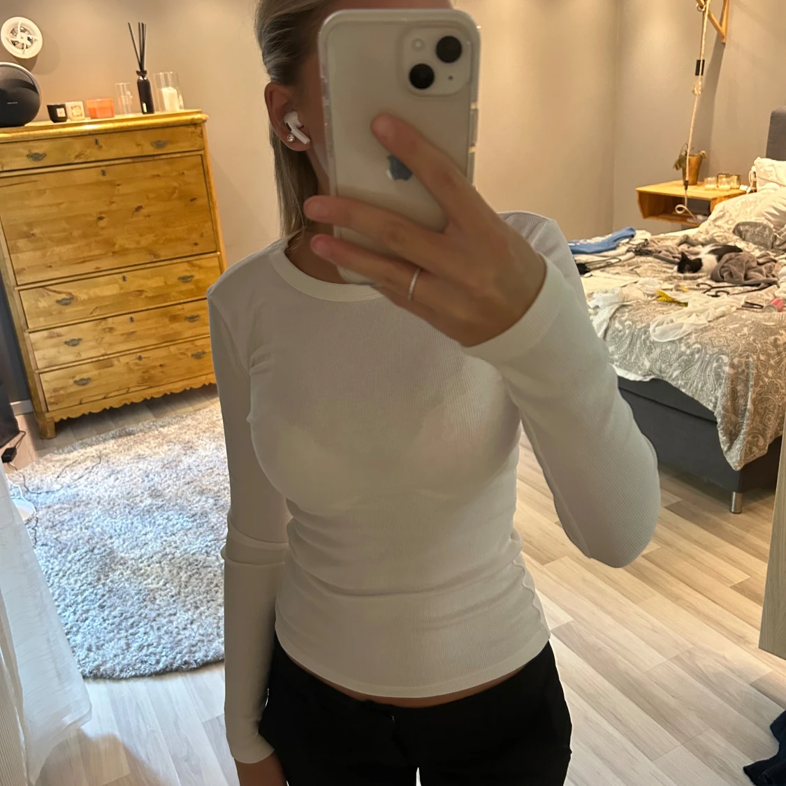 vit långärmad 