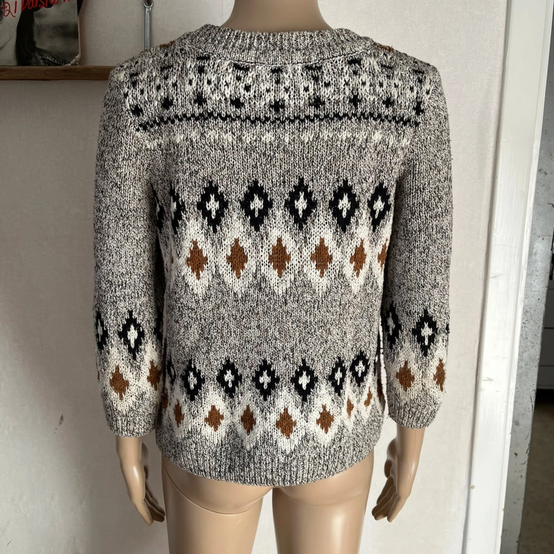 Underbar tjock stickad trekvarts h&m tröja stickat  - 90