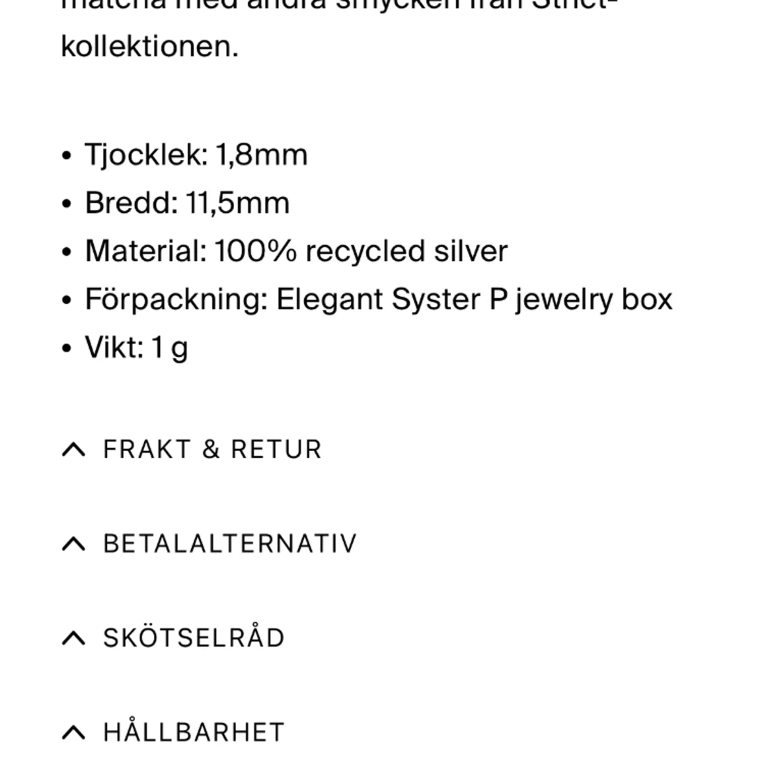 Silvriga oanvända örhängen (Syster P). Ordinarie pris 399 - 90