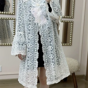 Zin Kato spetskappa från Japan, cottagecore kappa, romantisk kappa, romantisk kappa - Ny/oanvänd ~ Lappar sitter kvar